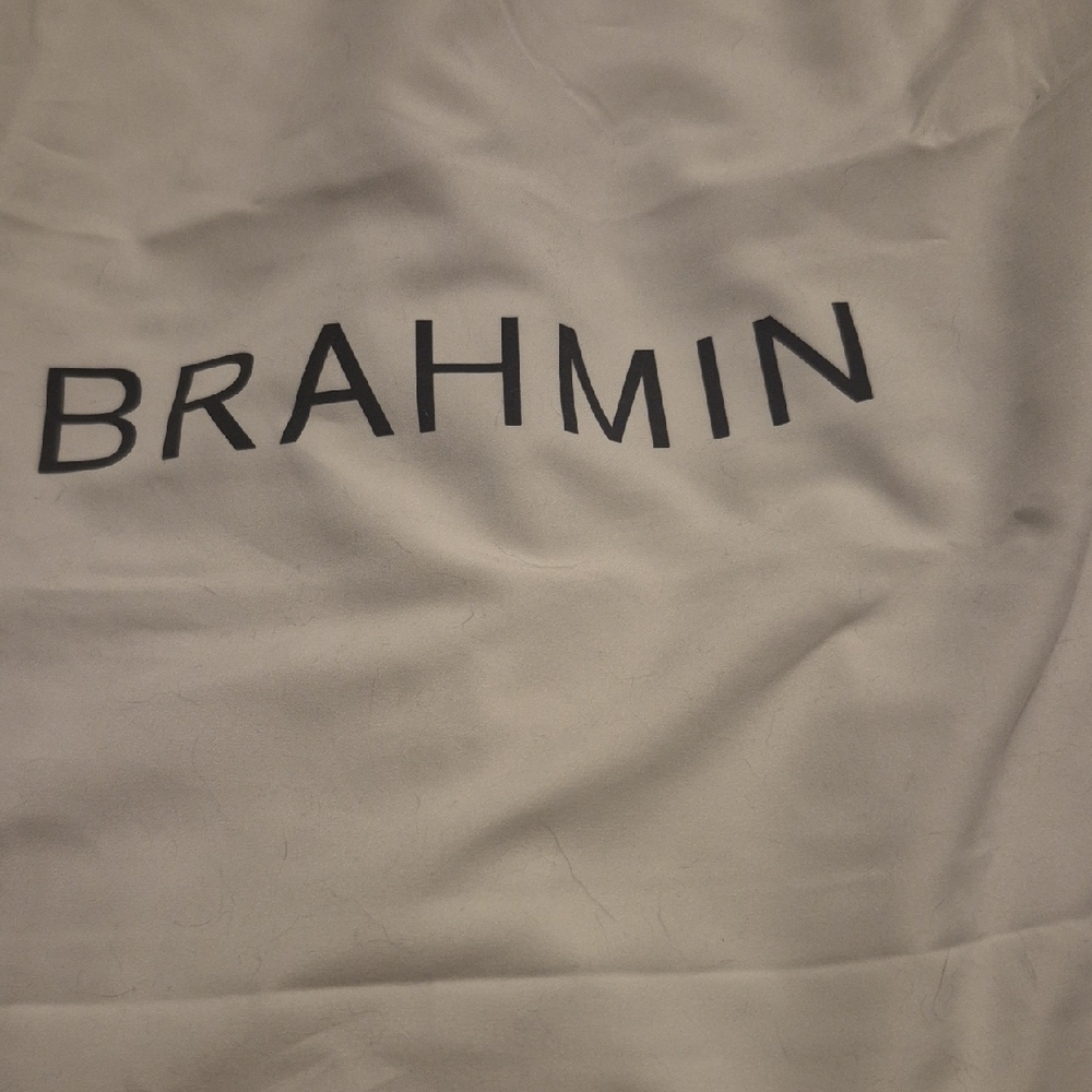 Brahmin Cream Fabric with Black Lettering